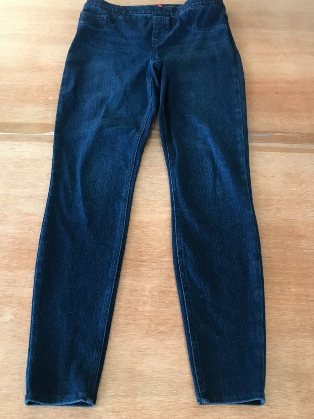 Spanx Jean-ish Ankle Leggings Jeans Women M Blue Mid Rise Pocket Sculpting 19941